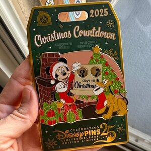 Authentic Disney 2025 Christmas Countdown Pin - Limited Edition